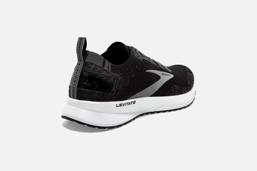 Levitate 4 Road Brooks Running Shoes NZ Womens - Black/White - ZIOPXJ-685